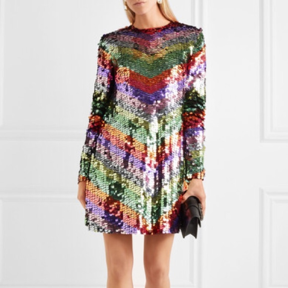 Sara Battaglia Sequin Mini Dress